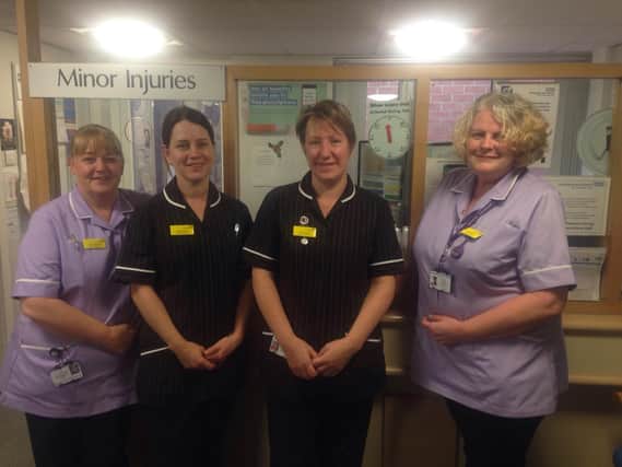 A lifeline for Ripon and the district: staff at Ripon's minor injury unit. Anne Townsend, Clinical Support Worker, Urgent care practitioner Helen Sayer, Urgent care practitioner Jude Watson, and Kate Jones, clinical supervisor.
