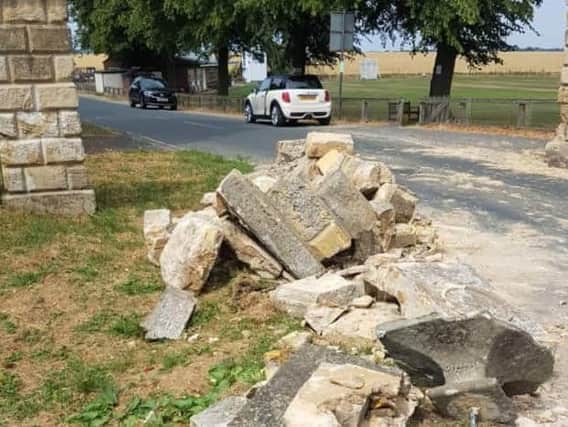 The grade II gate piers were badly damaged earlier this year