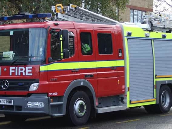 Fire engines are tackling a blaze in Harrogate this morning.