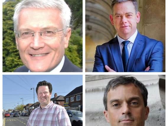Andrew Jones (Harrogate and Knaresborough, Nigel Adams (Selby and Ainsty), Alec Shelbrooke (Elmet and Rothwell) and Julian Smith (Skipton and Ripon)