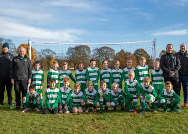 The Under 10s team at Knaresborough Celtic Junior Football Club with the new kit, sponsored by Lapicida.