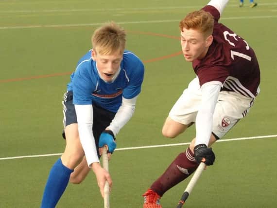 Action from Harrogate Hockey Club Mens 1s' derby clash with Ben Rhydding. Picture: Adrian Murray