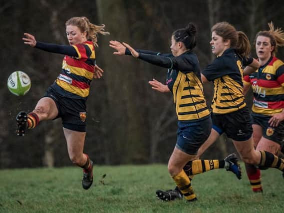 Action from Harrogate RUFC Ladies' home win over Didsbury Toc H. Picture: John Ashton/Ickledot Photography