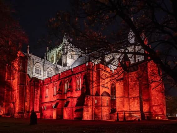 A stunning image of the spectacular Remembrance light show. Picture: Helen Tabor, Ripon Photographic Society.