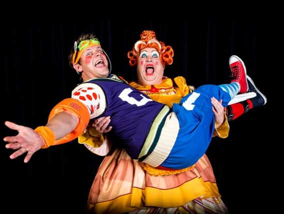 Tonic for hospital patients - Two of the stars of Harrogate Theatre's magical family panto, Jack and the Beanstalk, Tim Stedman and Howard Chadwick.