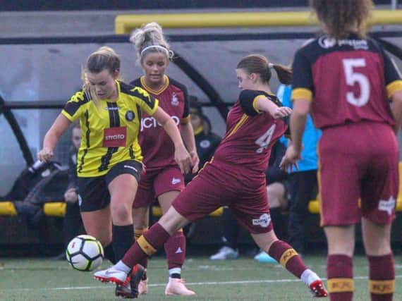 Sophie Tinson's brace saw Harrogate Town Ladies to victory over Bradford City. Picture: Matt Kirkham