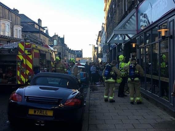 The scene outside the Cat's Pyjamas in Albion Street where fire crews attended a blaze on Christmas Eve afternoon.