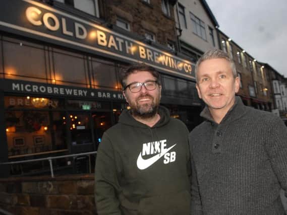 The most happening 'new' part of Harrogate - Two of the owners of The Cold Bath Road Brewing Company, Mick Wren and Jim Mossman.   (1812181AM1)