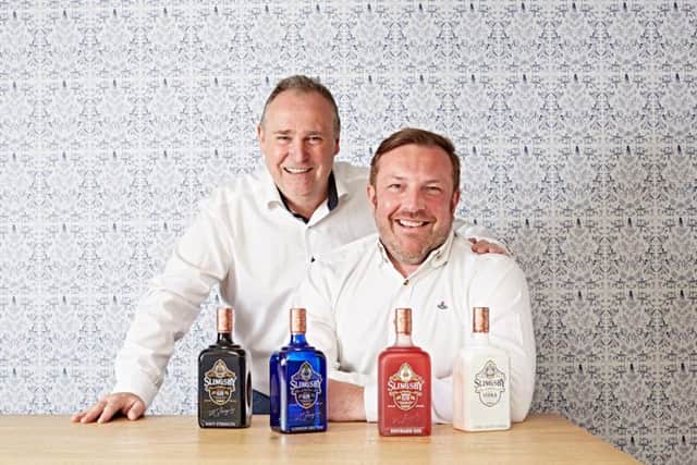 L-R: Owners of the Spirit of Harrogate and the Slingsby range, Mike Carthy and Marcus Black with some of their products.