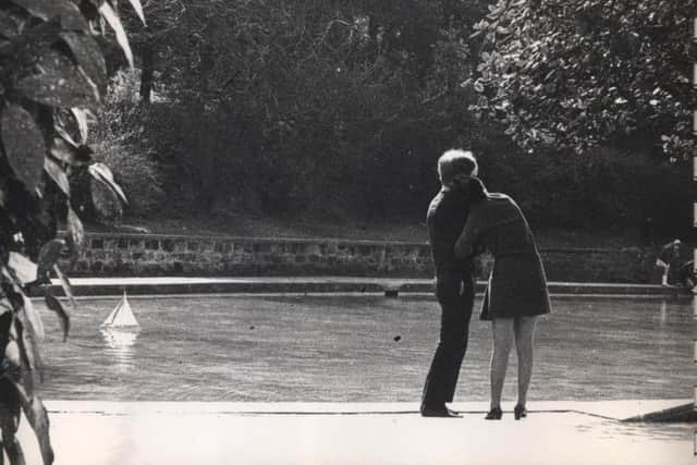 Nostalgia - A happy couple in Harrogates Valley Gardens in 1968 taken from Paul Humberstones book of Harrogate photos from the times.