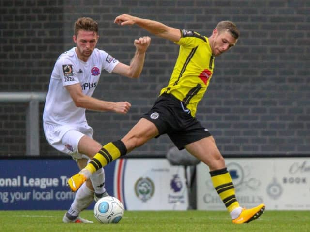 Jack Muldoon in action for Harrogate Town against AFC Fylde. Picture: Matt Kirkham