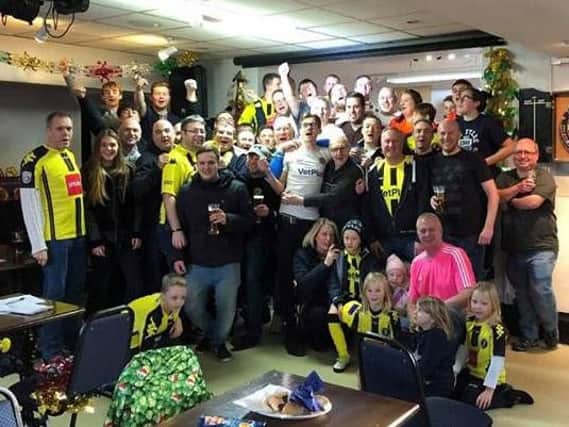 Civilised approach - Harrogate Town and Fylde AFC fans at the social event last Saturday.