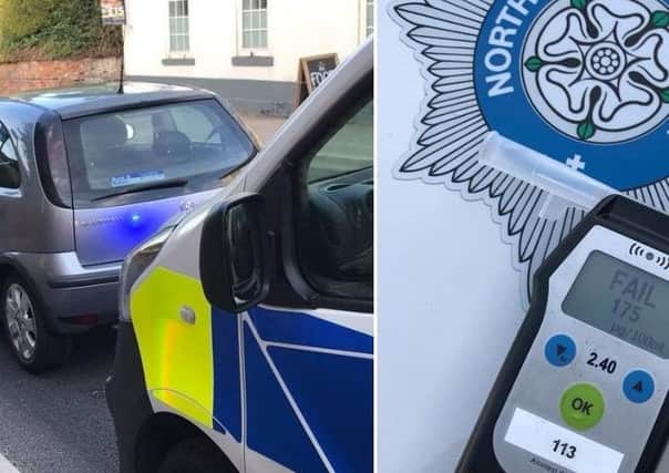 A drink drive arrest in Yorkshire. Photo: North Yorkshire Police