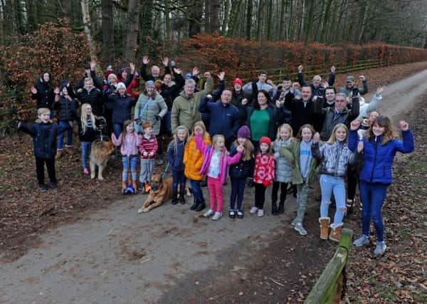 3 January  2019   ......    Residents in Aberford celebrate after a proposed huge housing development on the Parlington Estate was blocked. Picture Tony Johnson.