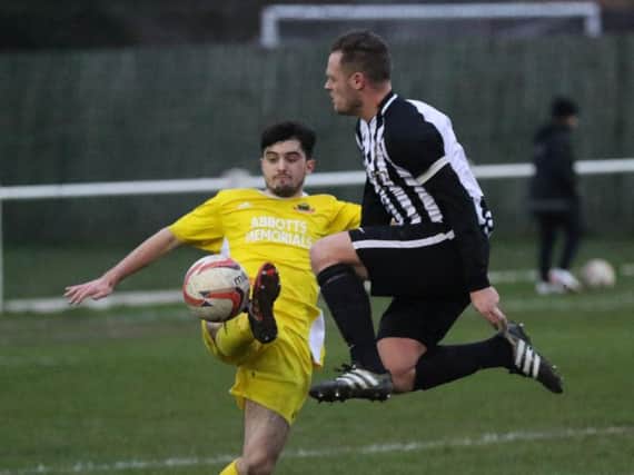 Action from Knaresborough Town's 3-1 defeat to Penistone Church. Picture: Craig Dinsdale