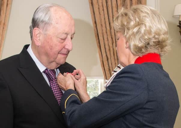 Peter Sparling was presented with his MBE by the Lord-Lieutenant of West Yorkshire, Dr Ingrid Roscoe.