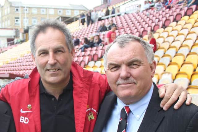 Former Boro manager Brian Davey, left, described Terry Hewlett, right, as a "great man."