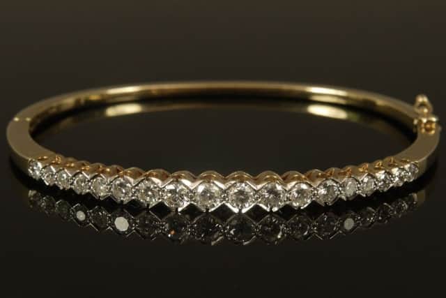 A diamond bracelet estimated at £750-£1,000.