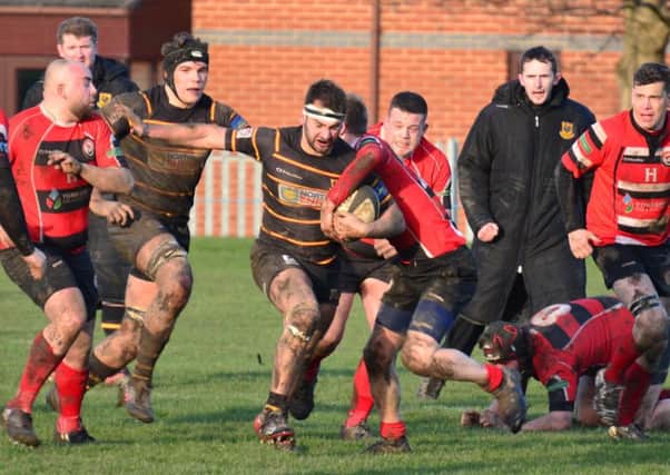 Ram Ismail on the charge during Harrogate Pythons' home win over Baildon