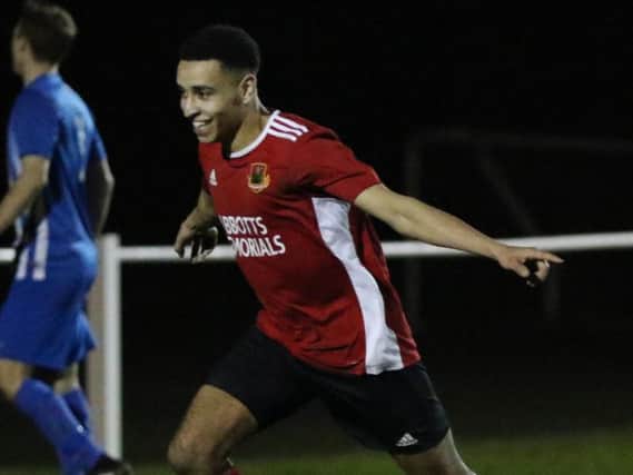 Luke Stewarts 83rd-minute goal looked to have handed Knaresborough Town all three points when they entertained Staveley in midweek. Picture: Craig Dinsdale