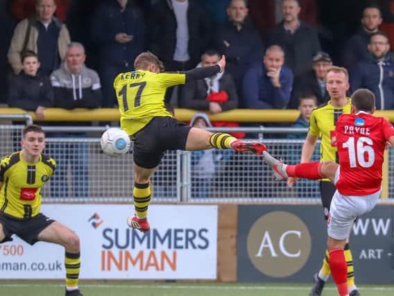 Ebbsfleet United on the attack during Saturday's National League success over Harrogate Town.