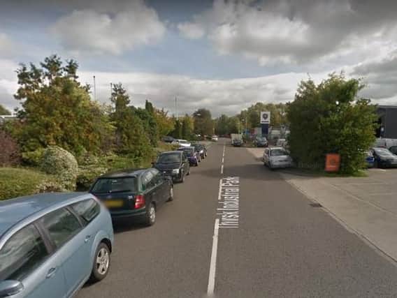 Firefighters were called to the scene of a crash in Thirsk Industrial Park. Picture: Google
