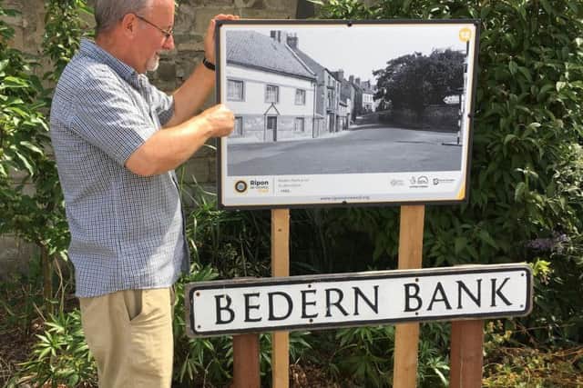 Richard Taylor with the trail Board on Bedern Bank.