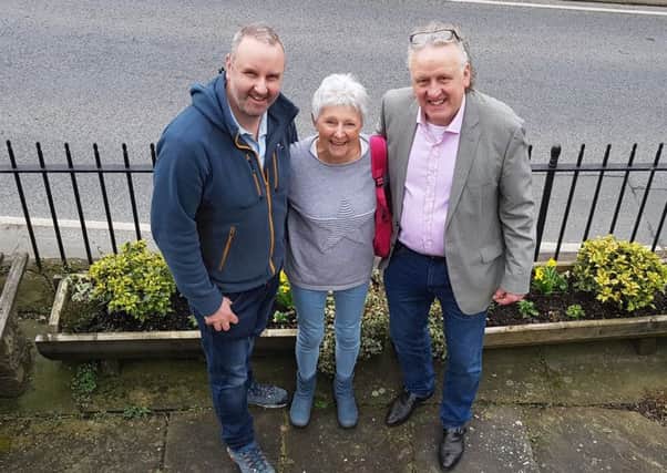 Tim Ledbetter, Ann Brett and myself at an area due to receive a Britain in Bloom makeover.