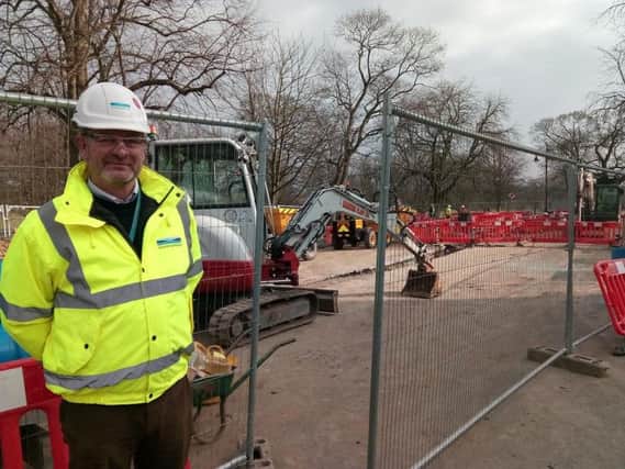 Improving Harrogate's water supply - Mark Allsop, community engagement manager at Yorkshire Water at the digging site near Prince of Wales roundabout.