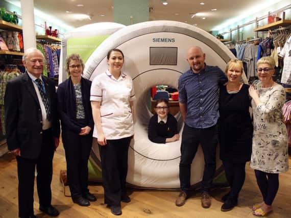 The inflatable scanner had an official launch at the White Stuff store on Thursday night, supported by radiology staff, donors, and charity colleagues.