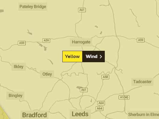 There is a yellow wind warning for much of the country on Tuesday, including the Harrogate District, as Storm Gareth rolls in.