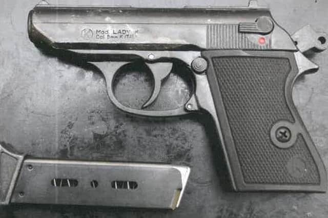 Illegal weapons were found on the Crossland farm.