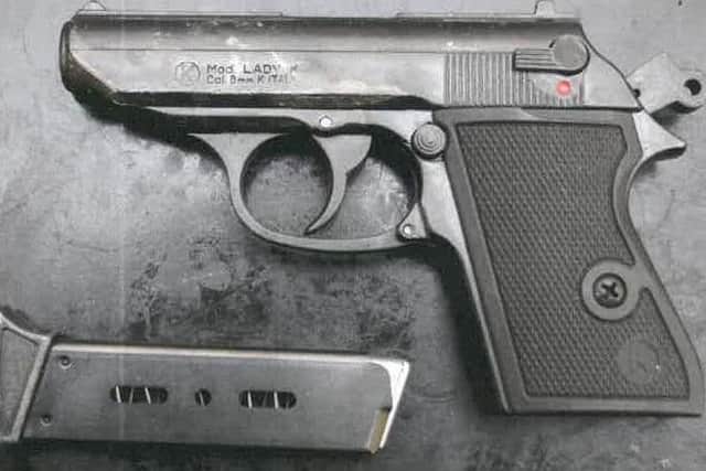 One of the weapons seized in the raid.