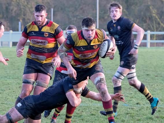 Jonny Coser scored Harrogate RUFC's final try in Saturday's victory at Alnwick. Picture: Richard Bown