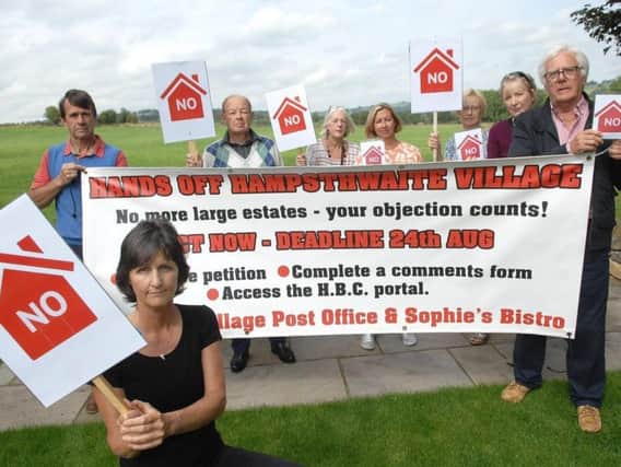 'No' to new housing - Members of Hampsthwaite Action Group.