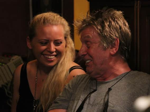 Number one in the charts - Harrogate singer Holly Rose Webber with legendary British musician Joe Brown.