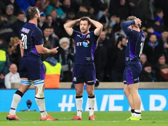 Scotland players can't believe it at the end (PA)