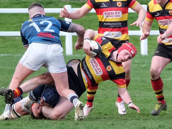 Harrogate RUFC stunned champions Hull RUFC at the Stratstone Stadium on Saturday. Picture: Richard Bown