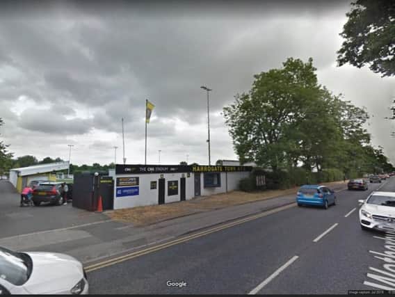 Home sweet home: Harrogate Town AFC will be eligible for promotion following the approval and near completion of three new terrace stands. Picture: Google