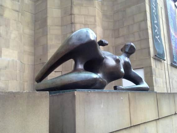 A sculpture by artist Henry Moore