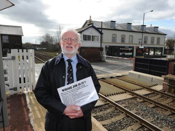 Bone of contention - Campaigner Trevor Dale at Starbeck railway level crossing  which  causes delays for drivers.