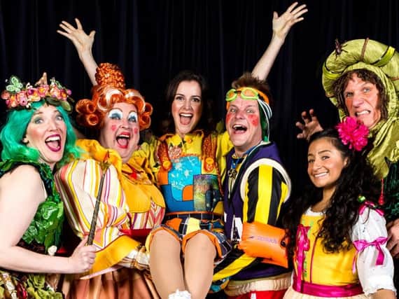 Hurrah! Harriett Hare, centre, who has won a top award for her performance in Harrogate Theatre's recent Jack and the Beanstalk.