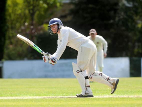 Collingham & Linton CC opener Sam Anderson in action during Saturdays Airedale & Wharfedale League Division clash with North Leeds CC. Picture: Steve Riding