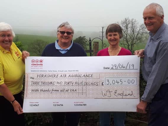 John England and his kind-hearted family have raised more than 3,000 for Yorkshire Air Ambulance.