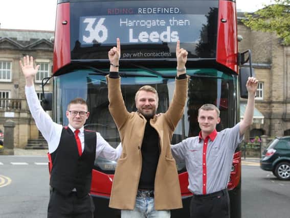 General Manager at The Viper Rooms, Elvijs Susts nightspot in Harrogate celebrate as The Harrogate Bus Company reveals plans to offer some free journeys after midnight next Saturday, May 25.