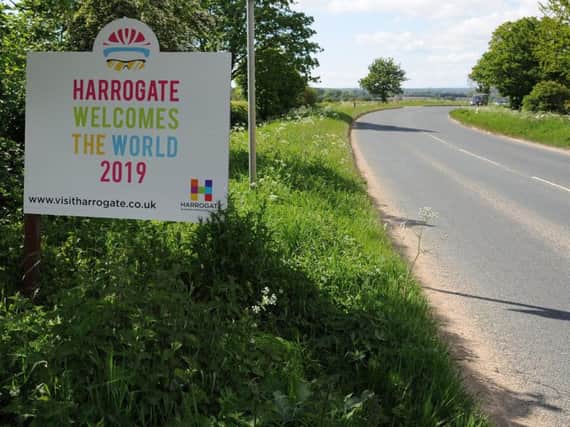 It's quiet now - but the sign shows Harrogate is going to be the cycling centre of the whole world later in the year.