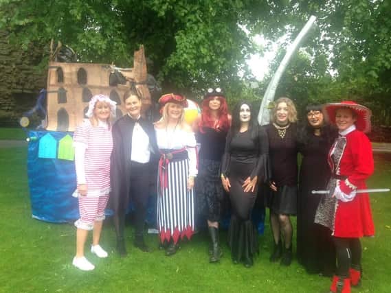 The heavy rain did not dampen the spirits at the Knaresborough Bed Race today.