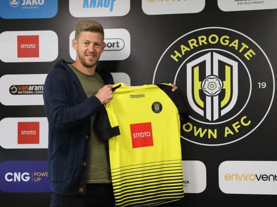 Harrogate Town unveiled their fifth signing of the close season on Monday evening.