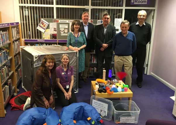Library staff and Friends of Knaresborough Library volunteers unveil the new chill out room.