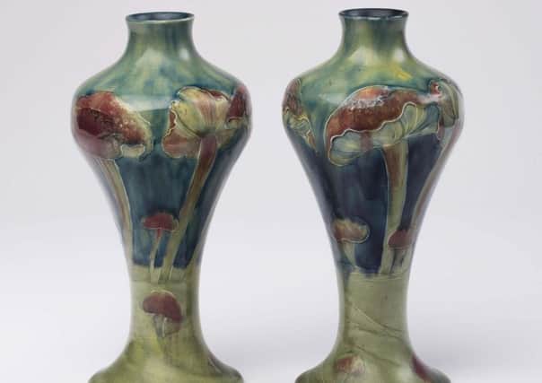 This pair of Moorcroft Claremont pattern vases sold for £4,000 at Hartleys Summer Fine Sale.